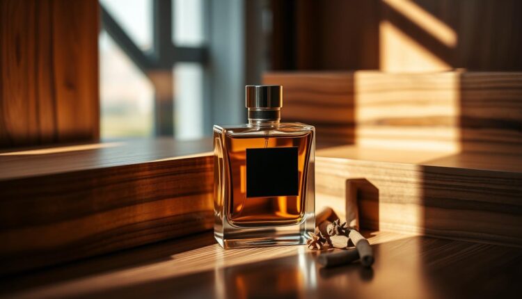 Perfume com toque amadeirado que transmite confiança